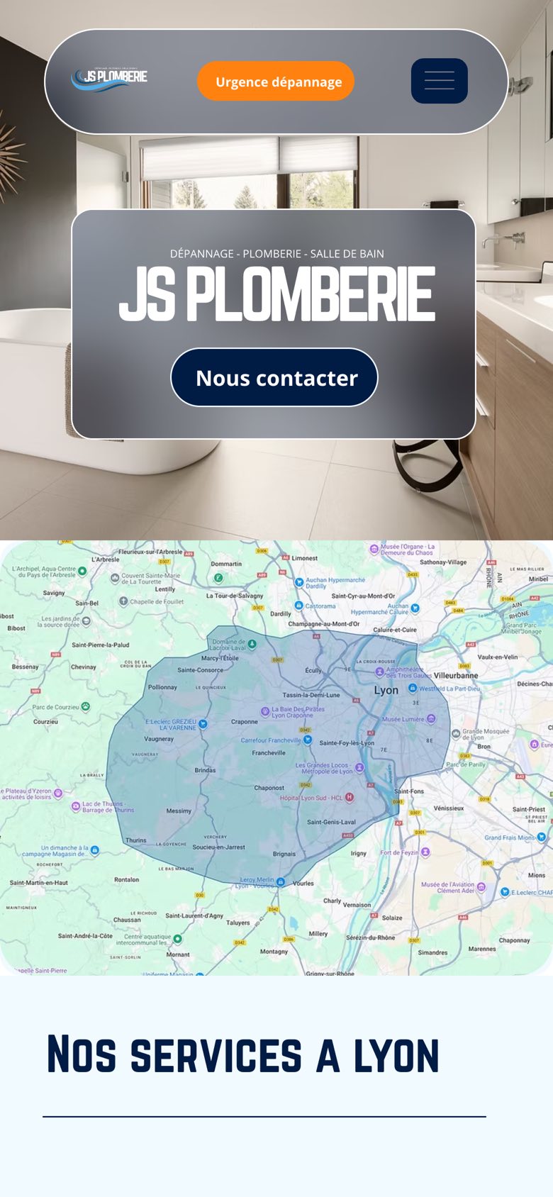 Le site JS Plomberie sur téléphone